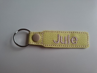 Sleutelhanger naam pastel geel